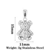 Colgantes de Animales Lindos Transfronterizos, Elementos Adorables de Oso y Delfín, Accesorios de Colgante de Acero Inoxidable Personalizados DIY Incrustados con Diamantes