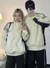 Chaqueta deportiva para pareja, estilo universitario de moda, cuello alto, nueva para otoño para hombre, impermeable, holgada, casual, abrigo para hombre