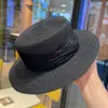 Sombrero de Paja Estilo Hepburn Francés para Mujer, Sombrero de Paja de Alta Gama, Sombrero de Copa Plana de Verano, Elegante Sombrero de Protección Solar para Vacaciones en la Costa para Mujer