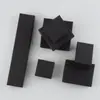 Caja de Joyería de Tarjeta Negra Caja de Papel para Empaque de Joyería Caja de Regalo para Joyería Anillos Pendientes Caja de Almacenamiento Empaque de Joyería
