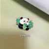 Insignia de Pin Metálica de Panda de Sichuan Lindo Bambú Verde Sandía Broche para Ropa de Panda Premio Estudiantil Decoración para Mochila Escolar