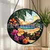 Flor de Cristal Vidrio de Playa Colgante Colorido Adorno de Vidrio para el Hogar Decoración de Ventana Atrapasoles para el Jardín