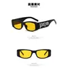 23 nuevo estilo punk de moda europeo y americano transfronterizo pasarela ins rosa palo letra caja pequeña foto callejera gafas de sol