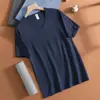 Camiseta de manga corta para hombre de modal, top de cuello en V, camiseta interior antibacteriana, camiseta fina de seda helada de tacto frío de secado rápido de media manga