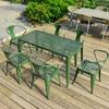 Mesa y Silla Moderna para Cafetería, Tienda de Té con Leche, Combinación Sencilla de Mesa y Silla para Exterior, Hogar, Villa, Mesa y Silla de Hierro para Exterior