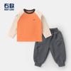 Conjunto de Roupa de Outono para Meninos Infantil Bebê Camiseta de Manga Comprida Calça Esportiva Camiseta Básica Infantil Calça Comprida Tendência