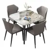 Mesa de comedor cuadrada de mármol para casas pequeñas, juego simple de silla de recepción y oficina de reunión de mármol para balcón