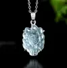 Colgante de Zafiro Azul A de Jade Natural, Pequeño Zorro de Nueve Colas, Colgante de Hielo de Jade, Montura de Plata S925, Colgante de Moda para Mujer, Colgante de Jade