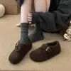 Sandálias Birkenstock de Pelúcia com Solado Grosso para Mulheres, Novo Estilo Outono e Inverno 2025, Sapatos Quentes de Algodão com Elevação Oculta, Sapatos Mary Jane de Calçar