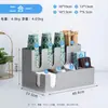 Portavasos de Papel de Acero Inoxidable Comercial, Estante Multifuncional de Almacenamiento para Cafetería, Portavasos, Popotes y Servilletas para Tienda de Té de Leche