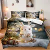 Juego de Cama Navideño Temu de Tres Piezas Serie Papá Noel 3 Decoración de Dormitorio Juego de Cama de Tres Piezas Se Puede Enviar Jit