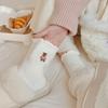 Calcetines de Terciopelo Australiano con Bordado de Lazo para Mujer Otoño e Invierno con Forro Polar Calcetines Gruesos Cálidos para Dormir Calcetines Lindos Suaves Cerosos de Piel para Mujer