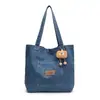 Bolso de Hombro de Lona de Mezclilla Más Vendido Nuevo Estilo Gran Capacidad Bolso Tote Literario de Nicho Bolso de Mano Casual Versátil para Compras
