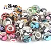 10 Cuentas Coloridas de Agujero Grande Mixtas, Estilo Europeo y Americano, 25 Estilos para Elegir, Accesorios para Pulsera de Hueso de Serpiente Básica para Manualidades con Cuentas
