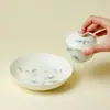 Gaiwan de Cerámica Verde Claro Sombra de Bambú Pintado a Mano Bajo Esmalte, Tazón de Té Exquisito Hecho a Mano, Bandeja para Té Seco, Juego de Té de Alta Gama