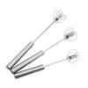 Batidor de Huevos Semiautomático de Acero Inoxidable Mezclador de Huevos Presión Manual Rotatorio Batido de Huevos Polvo Herramienta Doméstica de Cocina