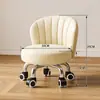 Taburete con Ruedas Giratorias para Uso en Casa, Taburete Bajo con Ruedas, Taburete Infantil con Ruedas, Taburete Redondo Perezoso con Respaldo