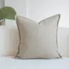 Cojín decorativo Mika estilo patchwork wabi-sabi, cojín lumbar para hotel y casa de huéspedes, cojín para sofá de sala de estar, borde ancho vintage
