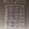 Pendientes de botón de moda de acero inoxidable con seis garras y circonita para hombres y mujeres. Clavo de hueso del oído