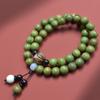 Pulseira de Contas de Sândalo Verde Buda Semente de Bodhi Lótus Círculo Duplo Pulseira Sândalo Feminina Literária Estilo Étnico Joia para Casal Presente