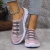 Sapatos para Mulheres Primavera e Verão 2025 Sapatos Preguiçosos Atacado Transfronteiriço Sapatos de Casal Respiráveis Casuais Meio Chinelos Tecidos em Fly Sapatos para Mãe