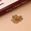 Broche de Gatinho Rosa Desenho Animado Fofo com Slogan em Inglês What Ever Insígnia de Animal Gato Branco Acessório