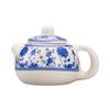 Mesa de té con forma de flor y punta de dedo azul, adornos para mascotas, tetera de bolsillo, juego de té, tetera de pequeña capacidad, accesorios para juegos de té