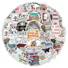 50 novos adesivos de leitura para aprender com tema de vento, papelaria decorativa, canecas, porta-malas de geladeira, adesivos à prova d'água sem cola