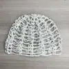 Gorro de pelo para adultos transfronterizo europeo y americano, turbante hueco, pañuelo para la cabeza de malla tejida a mano con lentejuelas, gorro de poner