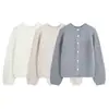 Fábrica de Ropa para Mujer Transfronteriza Venta al por Mayor Otoño 2026 Nuevo Estilo Europeo y Americano Versátil para Viajes al Trabajo Cardigan de Punto de Gama Alta Adelgazante