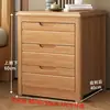 Mesita de noche de madera maciza, estilo chino, diseño simple y moderno, adecuada para dormitorios, con espacio de almacenamiento, un simple gabinete de 3 niveles para la mesita de noche