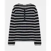 Ropa europea y americana para mujer transfronteriza, popular en AliExpress, camiseta a rayas de moda con botón, cuello pequeño