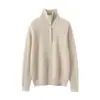 Suéter de Punto Consinee 100% Cachemira Pura con Cuello Alto y Botones para Mujer, Corte Holgado, Adelgazante, Suéter Básico Versátil, Estilo Relajado