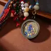 Pingente de Thangka Vajra Imóvel Estilo Xizang, Acessório de Contas Coloridas Tecido à Mão, Ornamento Pendurado Etnico Moinho de Vento, Decoração Diária de Bagagem de Mão