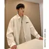 Camisa de Manga Longa Feliz Waffle Masculina Primavera 2025 Nova Retro Solta Casual Jaqueta Versátil Novo Estilo