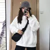 Jaqueta Moletom Cinza Pesada de Gola Redonda Versátil Tamanho Grande Unissex 2026 Novo Outono/Inverno Top Oversize Tendência