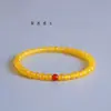 Pulsera de Ágata Amarilla Natural Piedra de la Fortuna Amarilla Pulsera de Cristal Año Nuevo