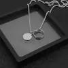 Collar de Acero de Titanio Estilo Wang Yibo Anillo de Moda Colgante Doble Uso Hip-Hop Disco Minimalista Colgante para Hombres y Mujeres Cadena de Suéter