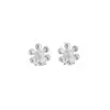 Pendientes de Plata de Ley 925 con Diseño de Aguja Textura Martillada Flor Pequeña Pendiente de Botón Lujo Ligero de Gama Alta Nicho para Mujeres Estilo Ins Moda Versátil