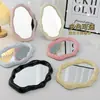 Espejo de escritorio de maquillaje personalizado, Espejo de oficina ajustable estilo crema, Espejo de tocador lindo e irregular con logotipo