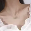 Collar de Cadena para Clavícula de Acero de Titanio de Lujo Ligero Estilo Japonés y Coreano con Cuentas de Transferencia Sansheng III Jade Hetian para Mujer, Simple, de Alta Gama, sin Decoloración