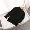Fábrica de Ropa Infantil de Comercio Exterior 2024 Nuevo Suéter de Punto para Niñas con Lazo Invierno Cálido Color Sólido Suéter de Punto para Niños