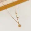 Popular Collar de Acero Inoxidable Completo con Diseño de Nicho para Mujer, Adecuado para el Trabajo Diario, Elegante y Lujoso, Recubrimiento de Oro Real de Alta Gama, Cadena Versátil para la Clavícula