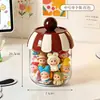Lindo frasco de almacenamiento, sellado y a prueba de polvo, exhibición y colección de mini figuras de juguete de moda, caja de almacenamiento transparente redonda de caja sorpresa