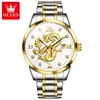 Fabricante de Relojes Marca Oris Negocio de Dropshipping Reloj Dragón Reloj con Correa de Acero Reloj de Cuarzo Luminoso Impermeable Reloj para Hombre