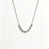 Collar de plata pura s925 con colgante de oliva de siete cuentas, collar de plata liso, pulsera de cuentas pequeñas, pendientes, joyería versátil de lujo ligero para mujer