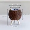Estante de flores de ratán, soporte triangular, maceta, cesta de flores para sala de estar, contenedor creativo de almacenamiento de suculentas para escritorio, soporte para plantas, maceta de paja