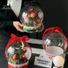 Natal Nova Bola de Cristal Maçã Caixa Bolo de Flores Caixa de Arranjo de Flores Véspera de Natal Fruta da Paz Presente DIY Caixa Vazia