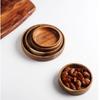 Plato Pequeño Creativo Mini Plato de Bocadillos para Hámster Plato Pequeño de Madera Plato Plato para Olla Shabu Plato para Condimentos Picantes Calientes Taza de Madera Maciza Posavasos