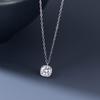 Nalan Plata S925 Lujo Ligero Versátil Diseño de Nicho Sentido de Alta Gama Delicado Diamante Incrustado Collar Cuadrado Y01826